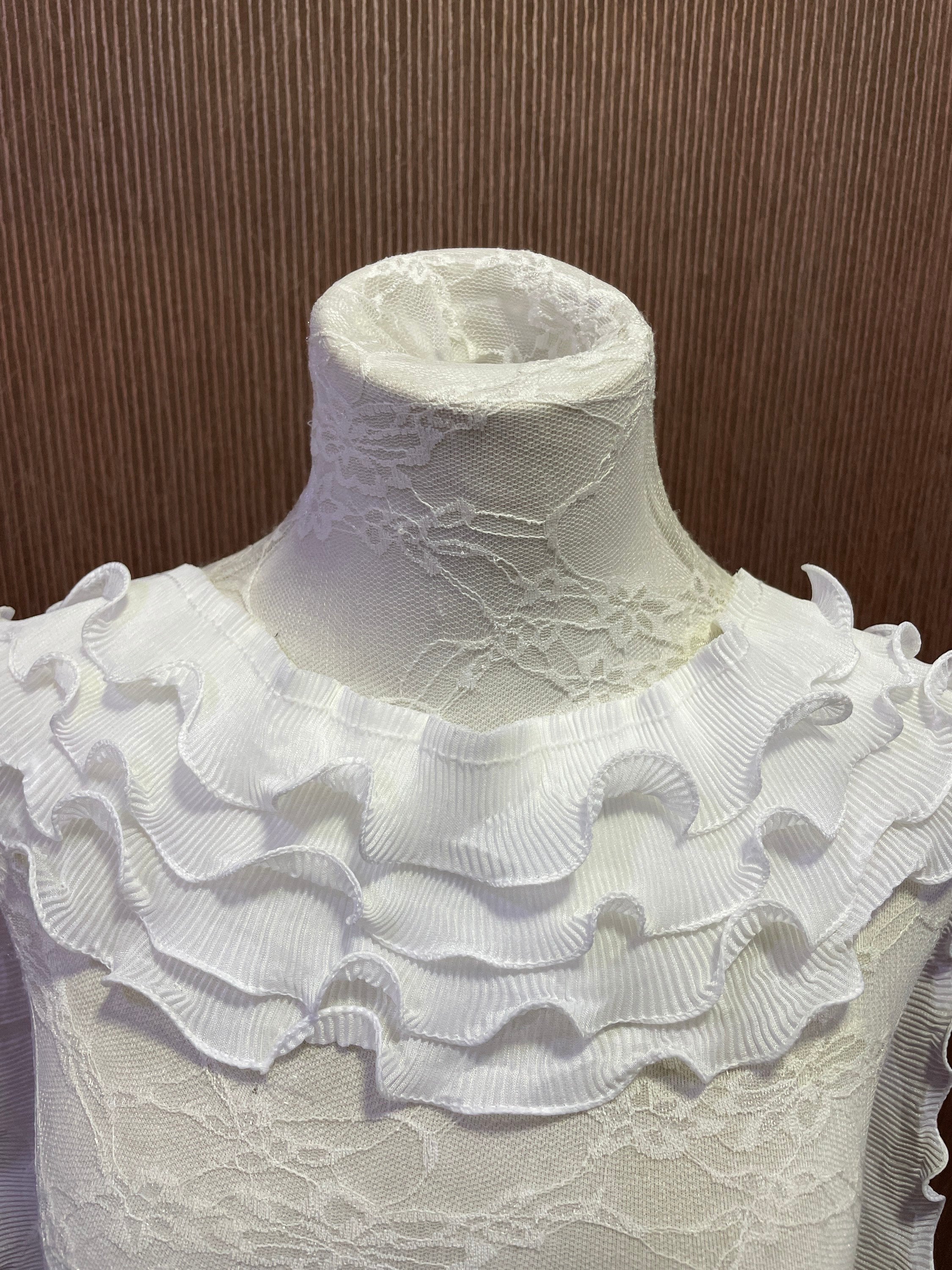 White or Black, Pleated Ruffle Trim, 10cm Wide, Decor Trim, Chiffon ...