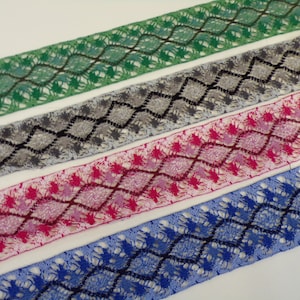 Vintage Style 100% Baumwolle Spitzenbesatz, Baumwollspitze, mehrfarbige Spitze, Boho-Spitze, ausgefallene Spitze, Spitze