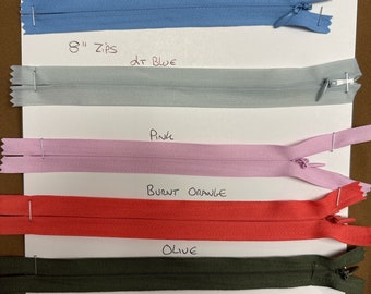 invisible zips, coloured zips, dress zips, cc4 zippers, concealed zips, 8” zips, 20cm zips