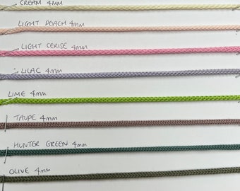 Hoodie Kordel, Kordel, 1/5/10 Meter, 17 Farben, Kapuzenkordel aus Soft Cord. Strickschnur, Strickschnur.