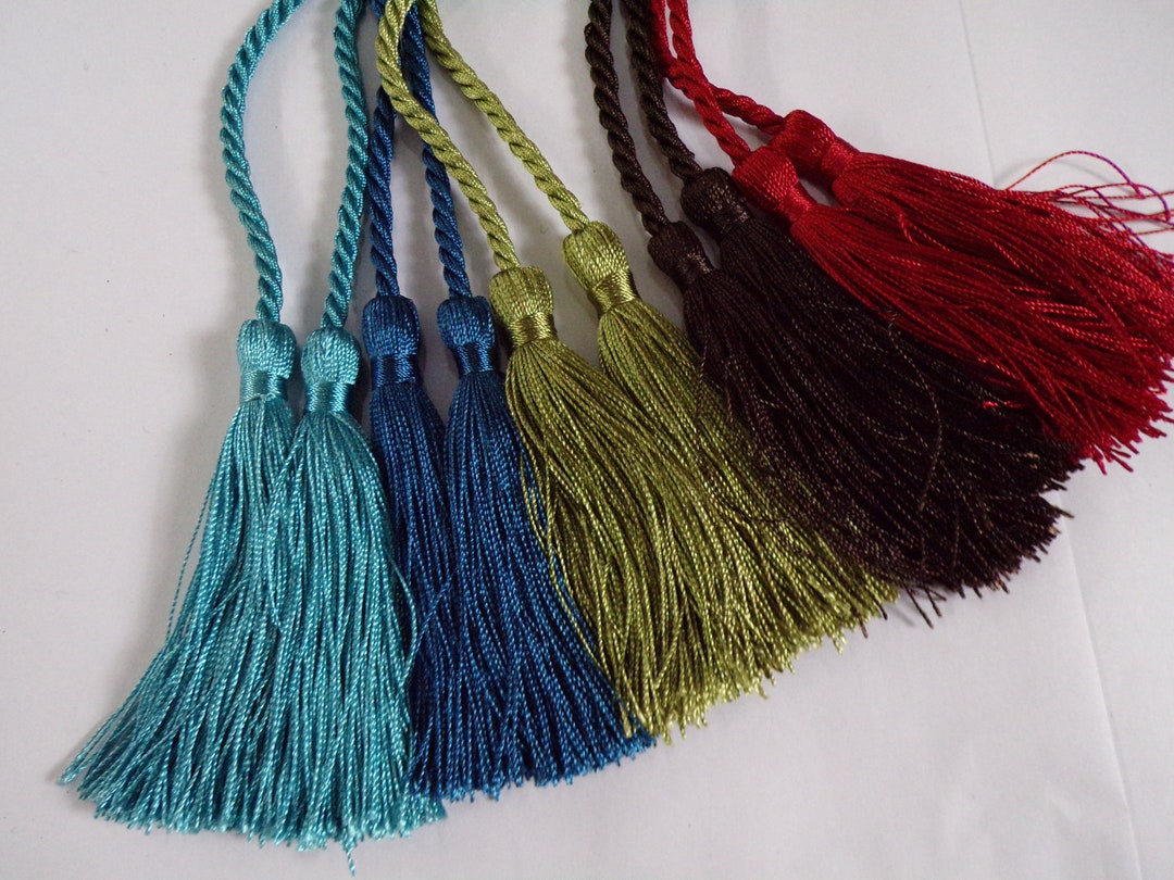 2 Tassel Cord Twisted, Rope Tassels, 1.70m, Shiny Tassel, Curtain
