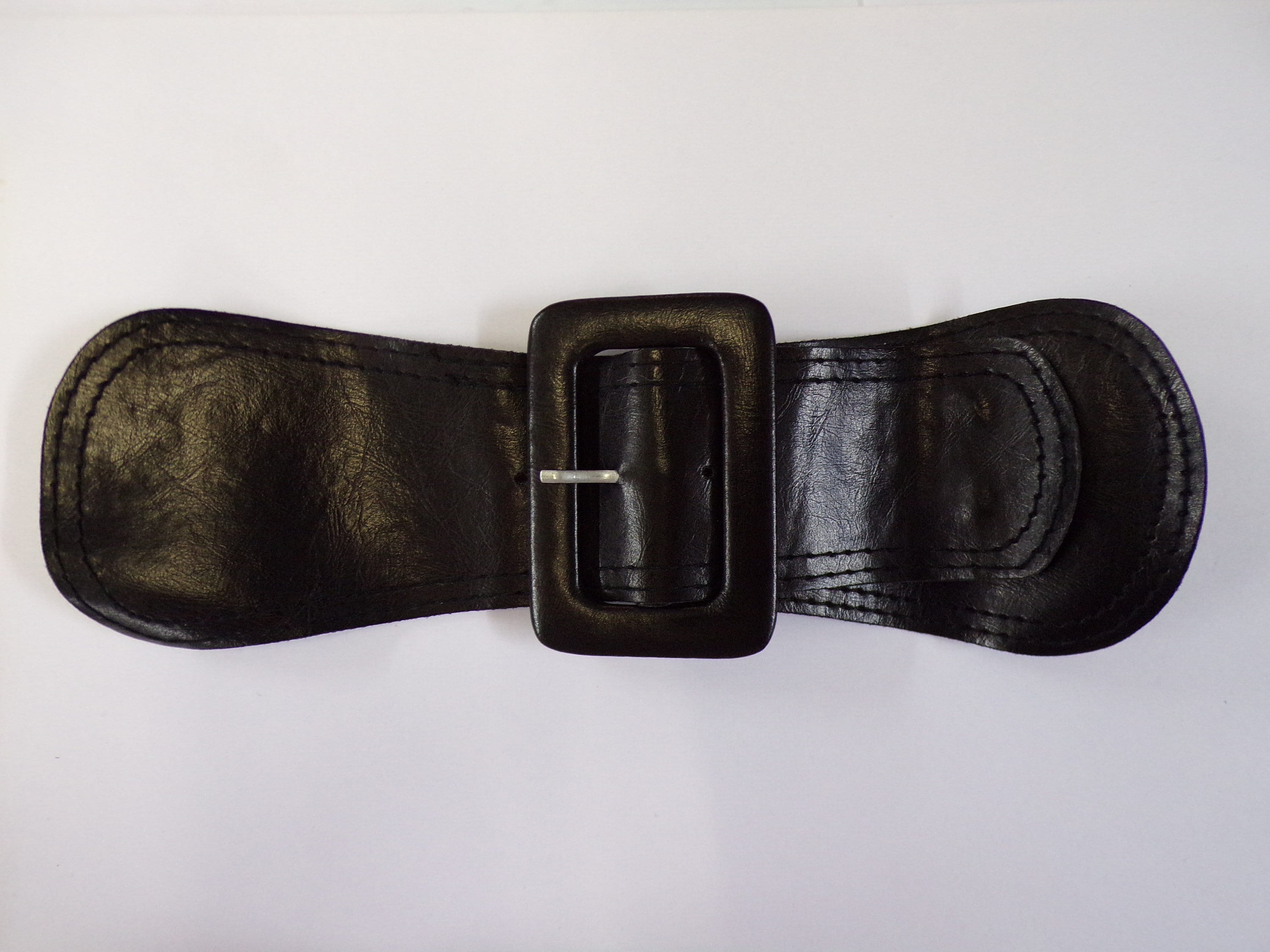 Black Strap 3X Kilt Straps and Buckle 7" Genuine Leather Extender 1.25