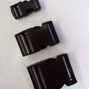 Rucksack buckle, Plastic Strap Webbing Fitting Buckle, 20mm 38mm 50mm Clip Buckle for Webbing Straps Bags Handles, slide release buckle