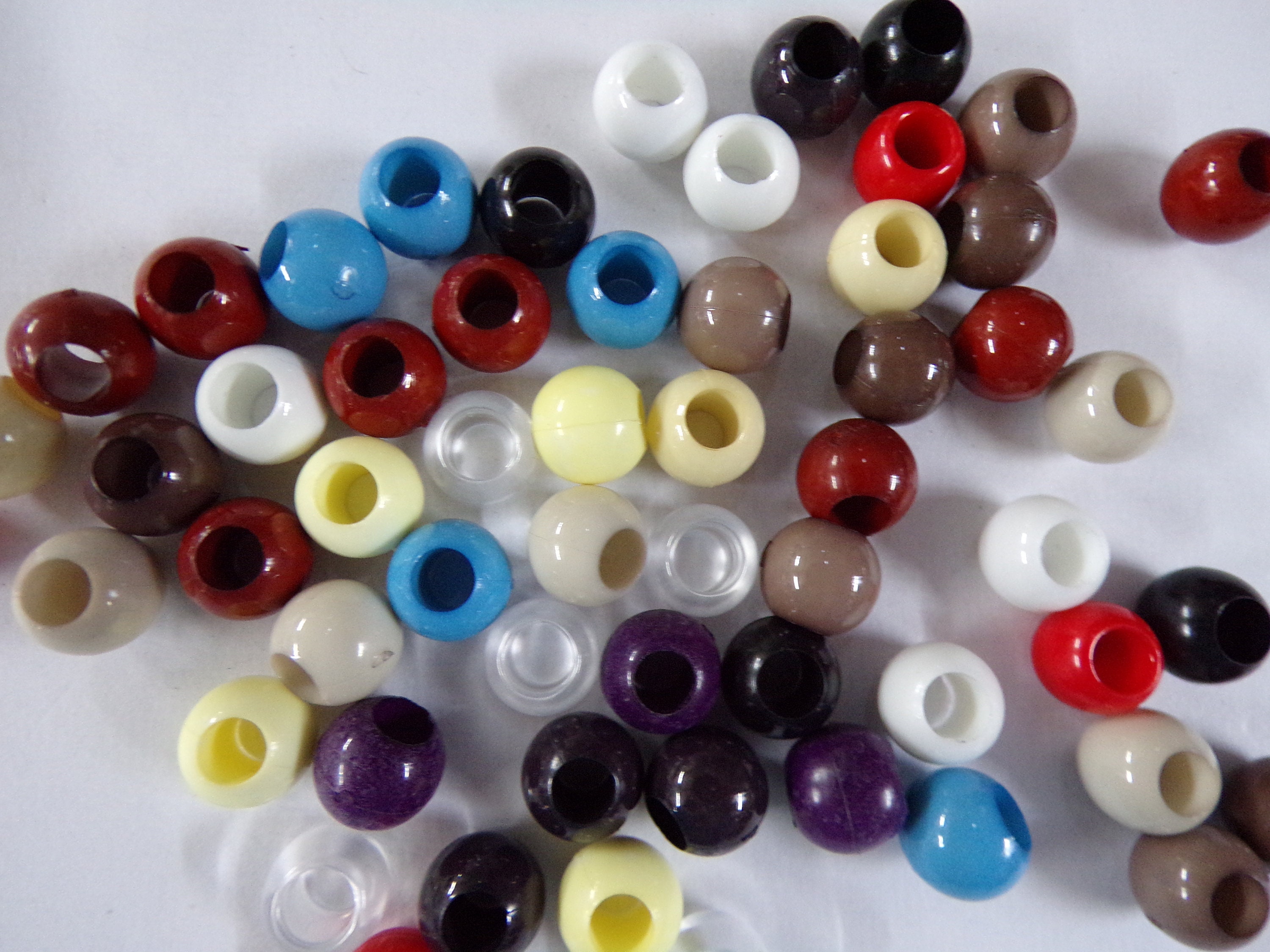 Traditional Turkish Artisan Handmade Round Glass Beads, Large Hole
