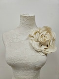 Beautiful off white flower/rose, flower pin, bridal rose, flower, fabric rose, corsage, bridal corsage, corsages, extreme corsage, flowers