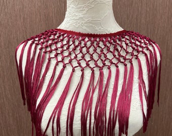 Woven ribbon knotted  fringe, Knotted Fringe, Ribbon Fringe, Decorative Trim, Boho Ribbon, fringe, fringe, tassel, festival fringe,