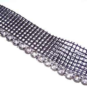 Diamanté Rhinestones Jewel on mesh, Diamanté on Mesh, Crystals in a mesh, Jewel Trim, Diamanté Tape