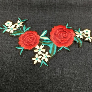 Flower Patch Iron on Embroidered, Sew on Patch, Glue on Patch, Badge iron on, Sewing Craft