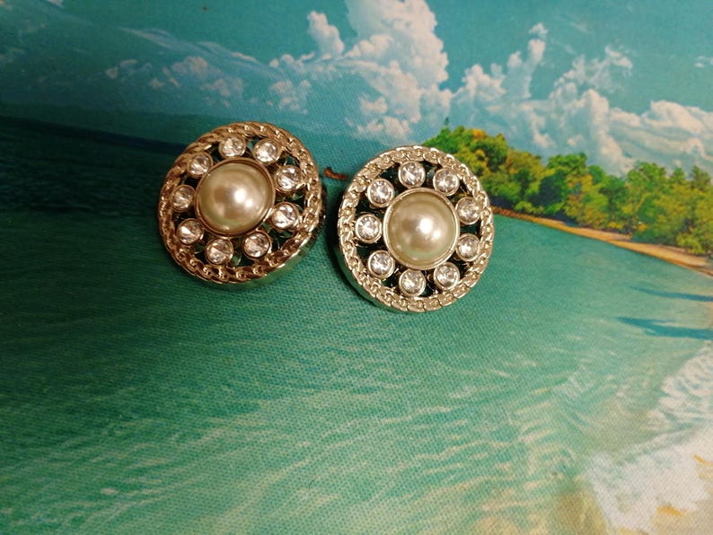 Hermosos botones, botones de perlas con diamantes de imitación, botones de plata u oro, botones para abrigos, botones para chaquetas, botones 40L imagen 3