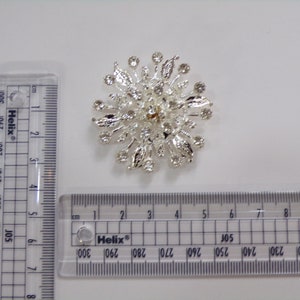 Broche Diamante Starburst, 5cm, Joya, broche, broche diamanté, broche de plata imagen 5