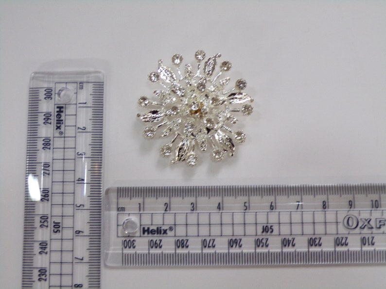 Broche Diamante Starburst, 5cm, Joya, broche, broche diamanté, broche de plata imagen 5