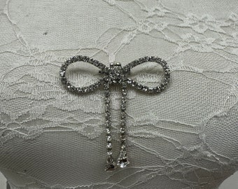 Broche de lazo con diamantes de imitación y hebilla, lazo con diamantes de imitación, broche de lazo con diamantes de imitación, broche con diamantes de imitación, lazo brillante, accesorios de moda,