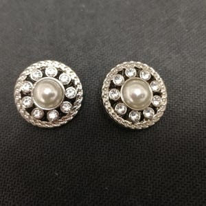 Hermosos botones, botones de perlas con diamantes de imitación, botones de plata u oro, botones para abrigos, botones para chaquetas, botones 40L imagen 2