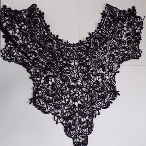A top-quality guipure Lace Necktrim in black colour. Embroidered Collar