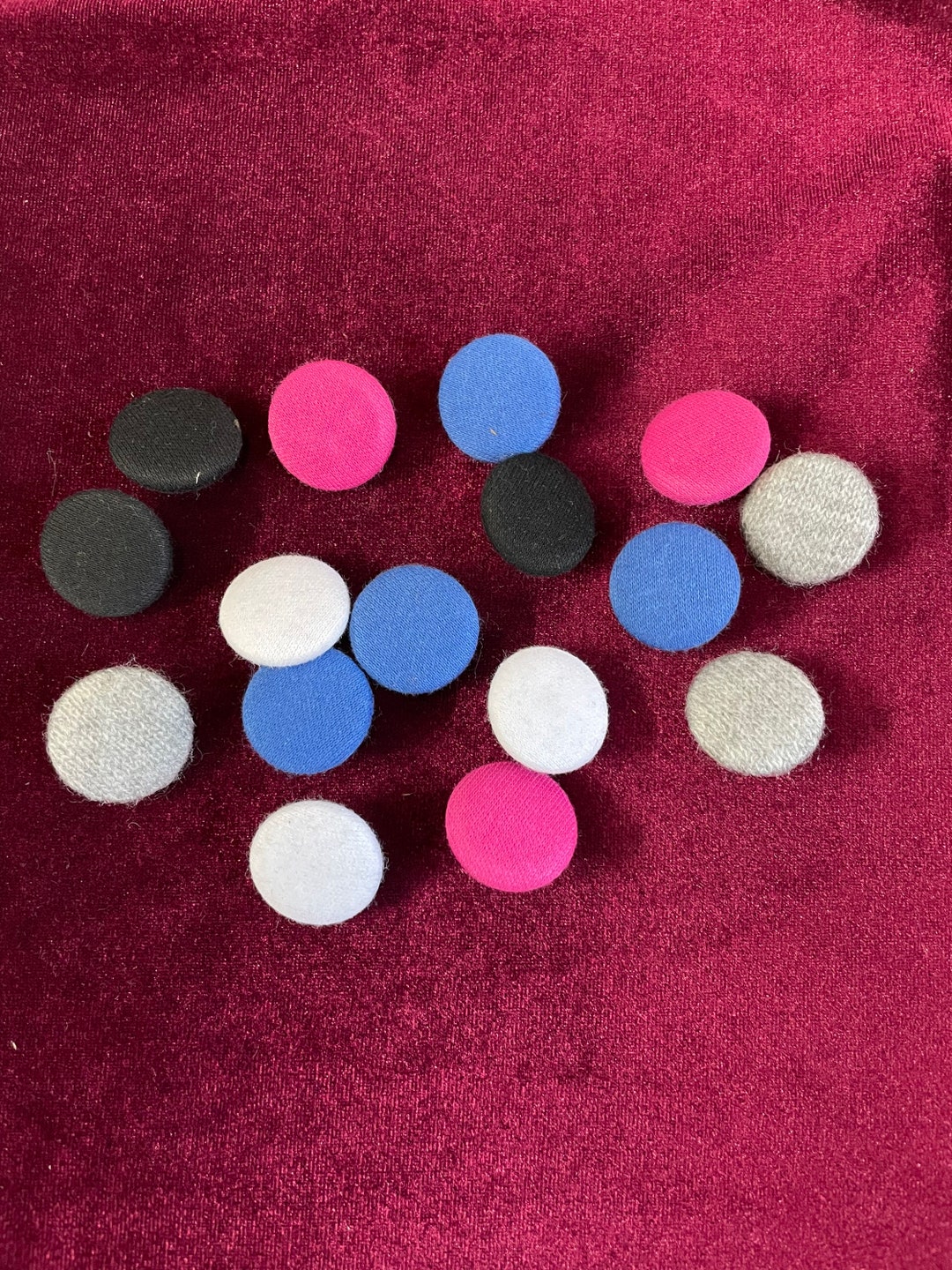 1.5cm Handmade Fabric Button Small (Set Of 12) 36 main image 1