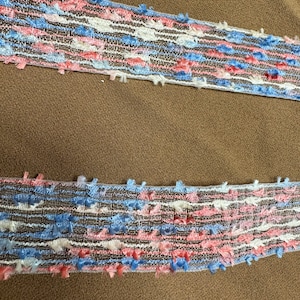 Ruban organza multicolore, ruban mélange rose bleu, embellissement rigide, dentelle de mode, dentelle, dentelle de créateur