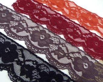 6cm lace, Beautiful Stretch Lace Trim, 8 colours, nylon stretch lace, lace, lingerie lace, 60mm lace. Fashion lace