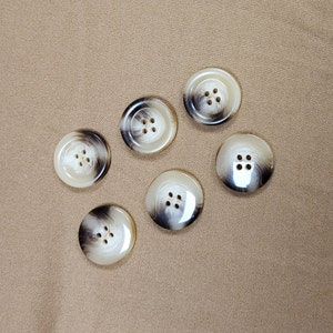 Horn buttons, 4 holes, 40L (25mm). coat button, buttons, marble buttons, mock horn button, jacket buttons, 4 hole button, brown button,4PCS