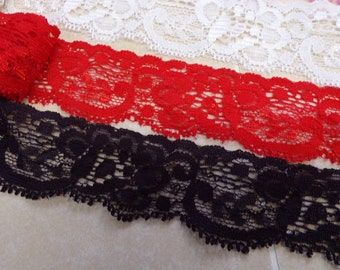 3cm wide Delicate Soft Stretch Lace Trim, lace, lingerie lace, stretch lace, fashion lace