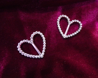 20mm Bar Hochzeit Dekoration Schnalle, Herz schnalle, Silber Braut Schnalle, Schnalle für Taschen, Handwerk, Bademode, Dessous, Cut out faux diamanté