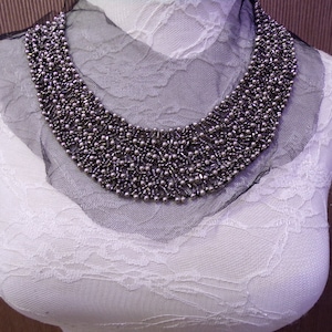 Beautiful Beaded Applique Patch, Round Neck