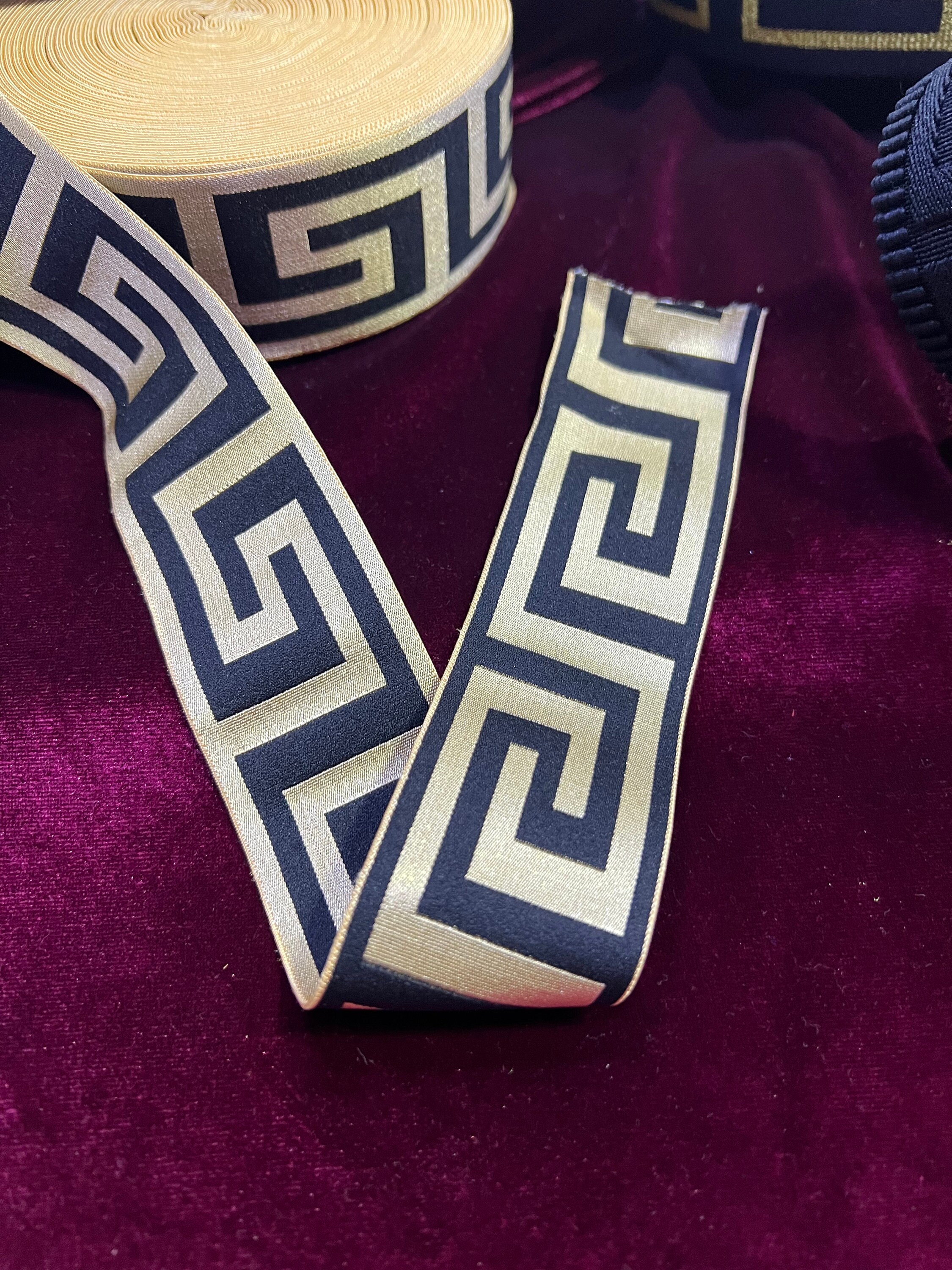 Elastic Geometric Pattern Tape, Elastic Tape, Embossed Tape, Aztec ...
