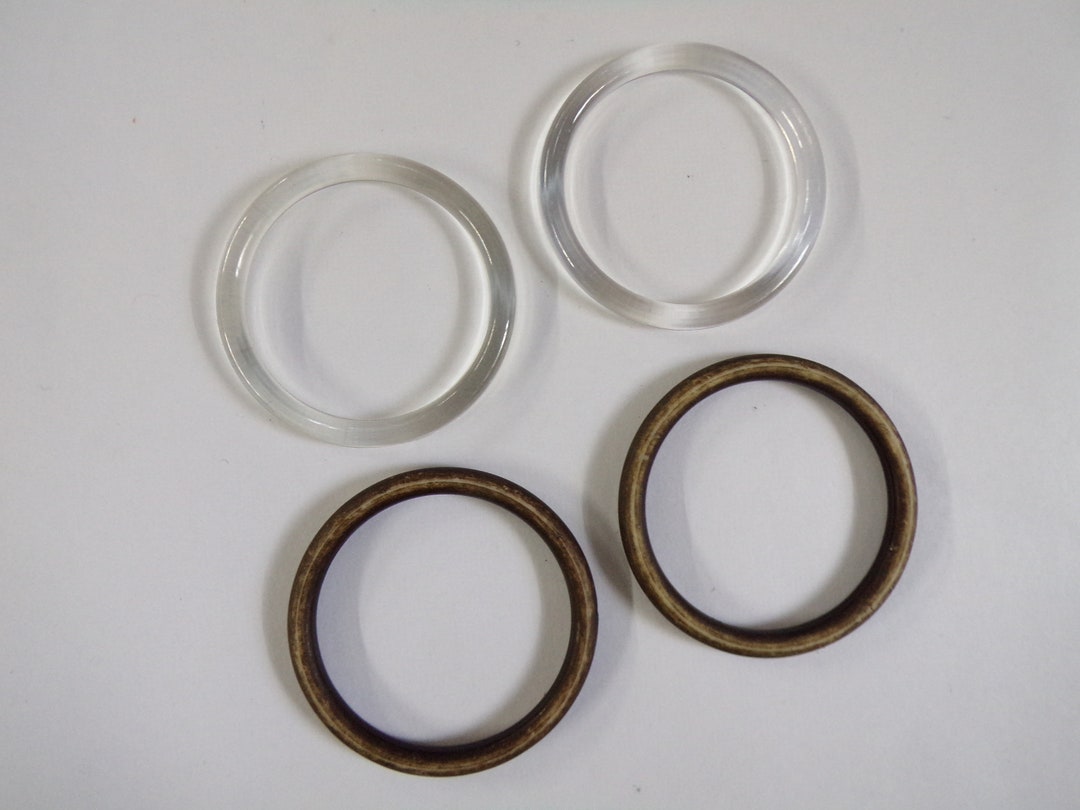50mm Macrame Rings Clear Brown, Wood Rings, Plastic Rings 50mm Belt ...