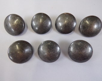 40L, 6pcs, Gunmetal Shank Buttons, Coat buttons, Vintage buttons, Military Buttons, Army Buttons, antique nickel buttons