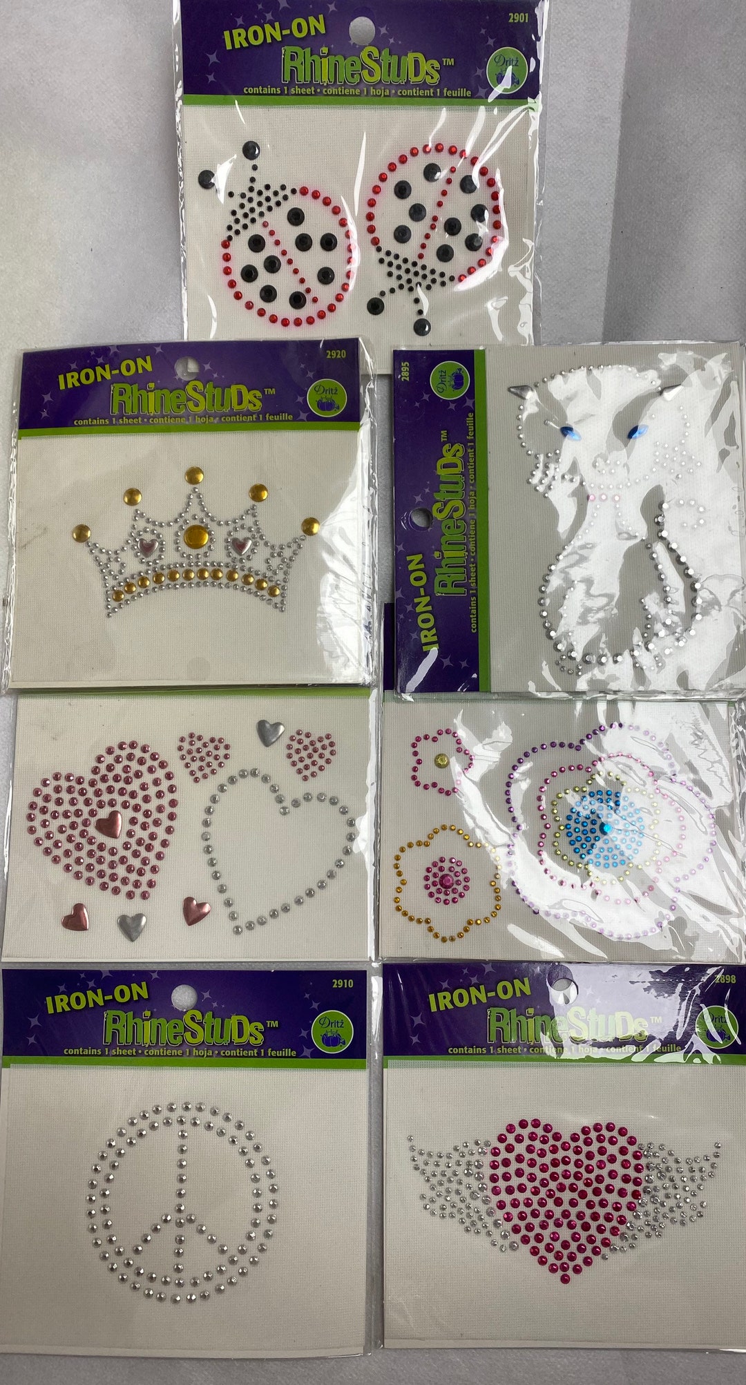 Iron on Studs, Heat Seal Studs, 7 Designs, Hot Fix, Etsy