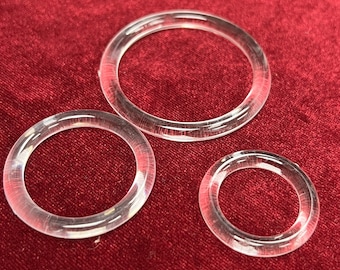 Clear Plastic Pattern O-Ring , O-ring,  Plastic O-Ring, Pattern O-Rings, Bra Making, Garment Making, Plastic Ring, rings,