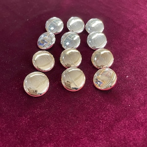 5sizes, gold Shank buttons, Gold/Silver, Flat Dome Shank Buttons, Metal Look Buttons, shank buttons, blazer buttons, silver buttons, buttons