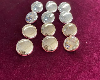 5tailles, boutons de tige dorés, or / argent, boutons de tige à dôme plat, boutons d’aspect métallique, boutons de tige, boutons blazer, boutons argentés, boutons