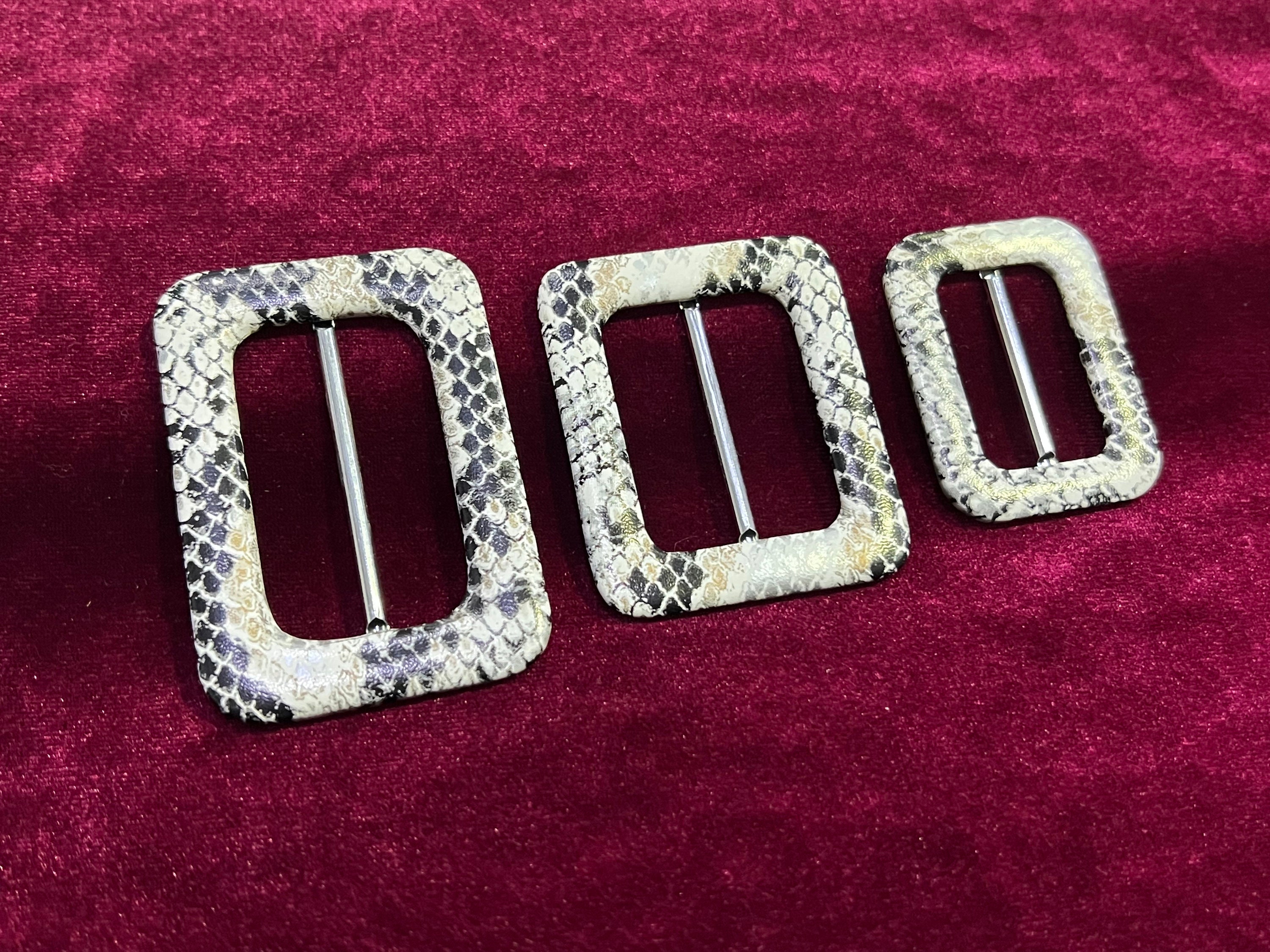 Faux Leather Snakeskin Print Buckle Slider, Buckle Slider, Lightweight ...