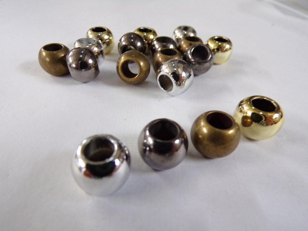 Zilveren kralen groot gat gekleurd 10mm 4x - Kralenwinkel Albertien