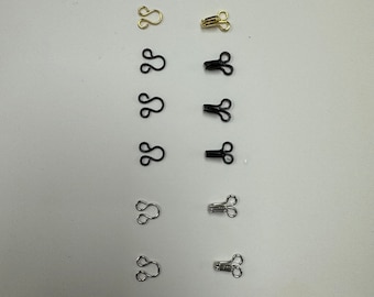 Hook and eye, hooks and eyes, fastening hook and eye, garment fastening, loose hook and eye, 4 sets