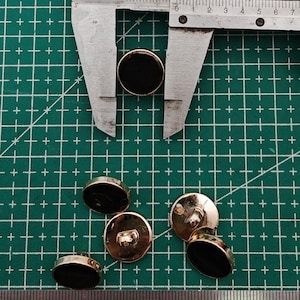 Buttons, black buttons, shank buttons, black epoxy shank buttons