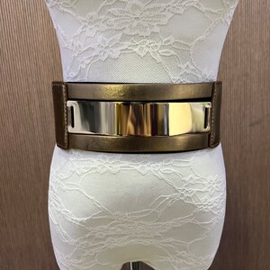 7cm wide black elastic belt with a metallic rose gold, Black elasicated belt, elastic belt, belt, black belt, elasticiated belt, wide belt