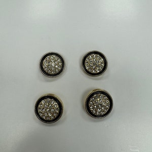 beautiful diamanté buttons, rhinestone buttons, black and gold buttons, 32L 21mm buttons