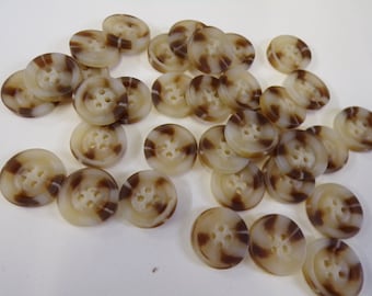 6pcs, Horn Buttons, 4-hole, 18mm 28L or 21mm 34L - 4 hole buttons, brown buttons, bone buttons, beige buttons, 2 sizes