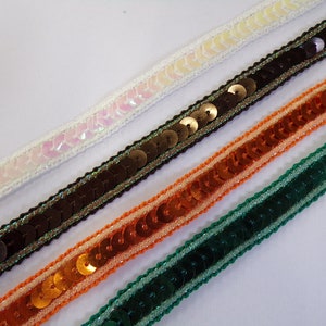 12mm Sequins Embroidered Trim, Decorative Trim, Lace Trim, Border Trim, Sewing, Craft sequin