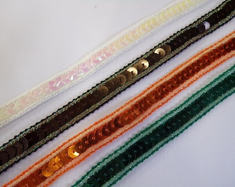 12mm Sequins Embroidered Trim, Decorative Trim, Lace Trim, Border Trim, Sewing, Craft sequin