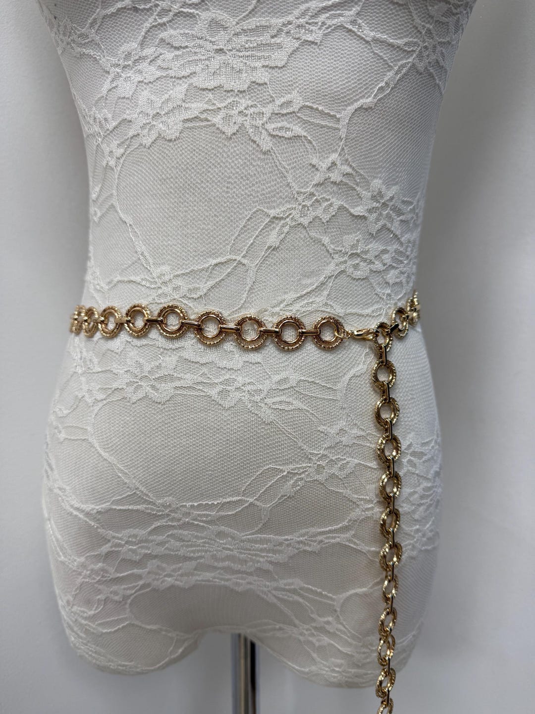 slim fit dress slacks Pre-Order Gold-Dipped Silver Waist-Belt main image 1