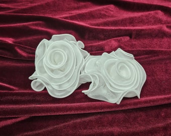 Beautiful white flower/rose, bridal rose, flower, fabric rose, applique, corsage, bridal corsage, sew on flower ivory,