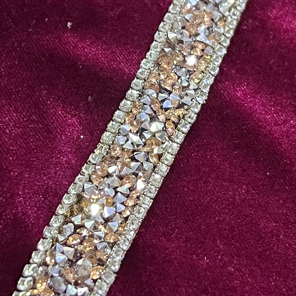 Ruban de diamant corail/argenté pour la mariée, le mariage de ceinture de diamant, la garniture de bijou, le fer de strass sur, la ceinture, le fer sur la garniture pour le sac, la décoration, l'artisanat,