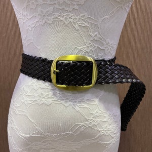 Plaited belt, twisted belt, fashion belt, brown belt, faux leather belt
