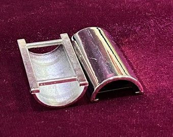 Half Tube holders on garments, Tube buckle, Lightweight Buckle, Silver Buckle, Swimwear buckle, dress buckle.