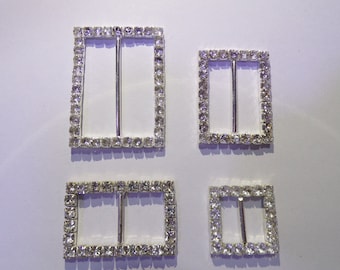 Silver Diamante Buckles ,Rhinestone Crystal Metal Buckle, Belt Buckle, Bag Buckle, Bridal, Decor, Sewing, Craft