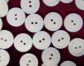 6 pcs, 2-hole 20mm 32L White Buttons, Ideal for Shirts Blouses Trousers Cardigans Coats & Craft