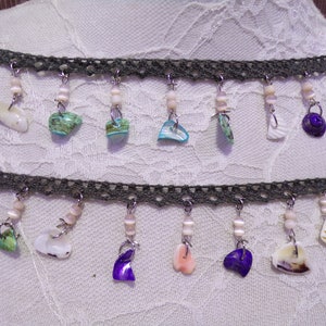 Multi Coloured Beaded Trim, Boho Trim, Shell fringe, Beaded fringe, festival fringe, Swimwear fringe, Shell tassel