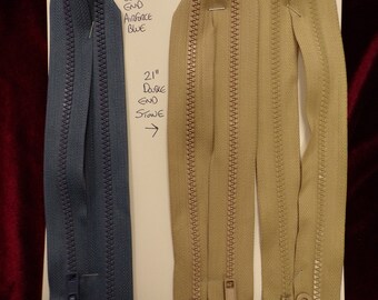 20"& 21" DOUBLE ENDED ZIPS,replacement zips, garment zips, coloured zips
